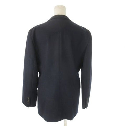 Celine Tailored Jacket Short Coat Fully Lined Melton Cashmere 38 M Navy Ck19 •