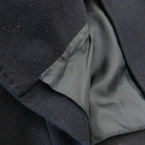 Celine Tailored Jacket Short Coat Fully Lined Melton Cashmere 38 M Navy Ck19 •