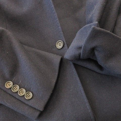 Celine Tailored Jacket Short Coat Fully Lined Melton Cashmere 38 M Navy Ck19 •