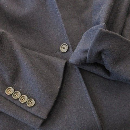 Celine Tailored Jacket Short Coat Fully Lined Melton Cashmere 38 M Navy Ck19 •