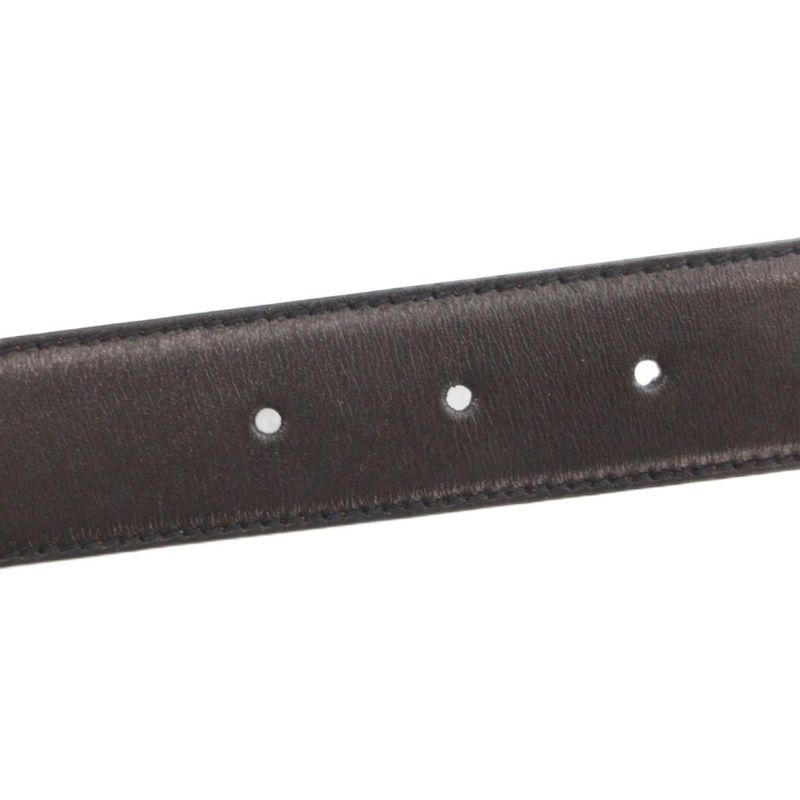 Gucci Leather Belt Interlocking GG Logo Buckle 110-44 Black Brown Js • Gy18