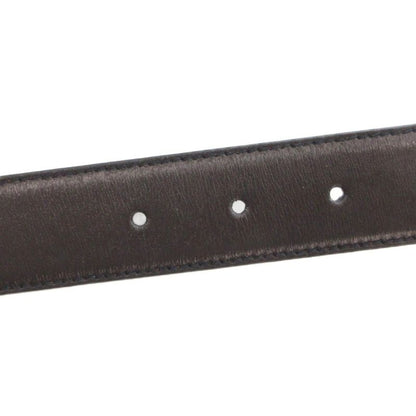 Gucci Leather Belt Interlocking GG Logo Buckle 110-44 Black Brown Js • Gy18