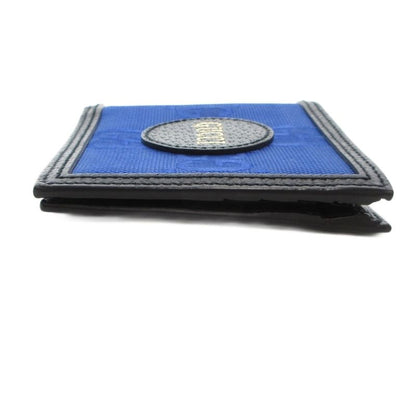 Gucci Off the Grid GG Canvas Bifold Wallet Logo Jacquard Leather Switch Blue