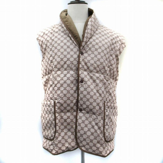 Celine × Nishikaw a Down Vest Jacket Mid Length Macadam Pattern Beige Sm18 • Gy18