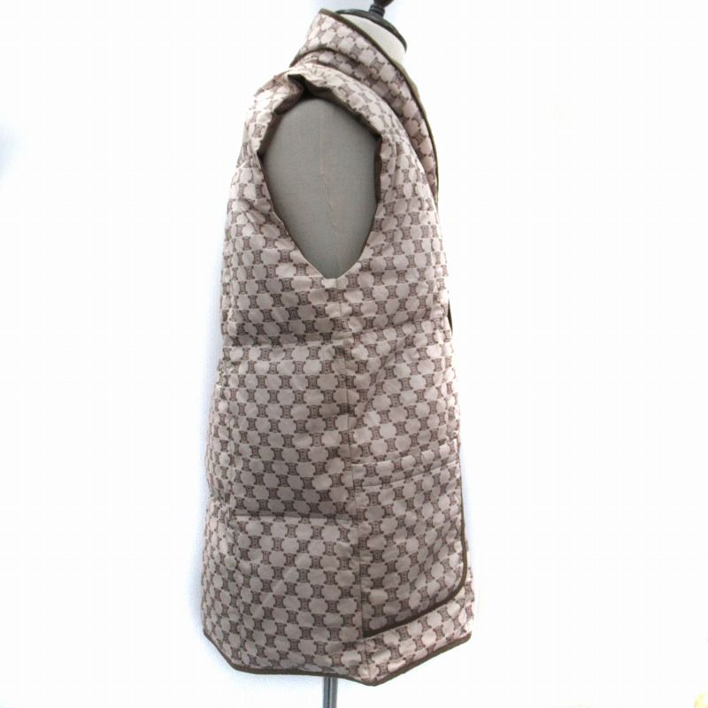 Celine × Nishikaw a Down Vest Jacket Mid Length Macadam Pattern Beige Sm18 • Gy18