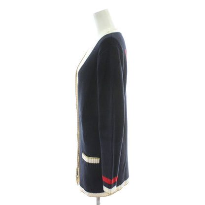 Gucci Loved Cardigan Knit Embroidery Navy Embroidery GG Pearl Button Pp • Gy40