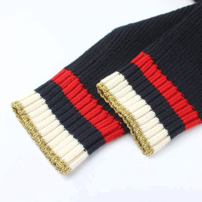 Gucci Loved Cardigan Knit Embroidery Navy Embroidery GG Pearl Button Pp • Gy40