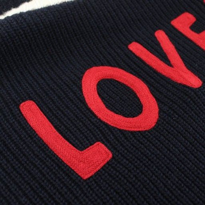 Gucci Loved Cardigan Knit Embroidery Navy Embroidery GG Pearl Button Pp • Gy40