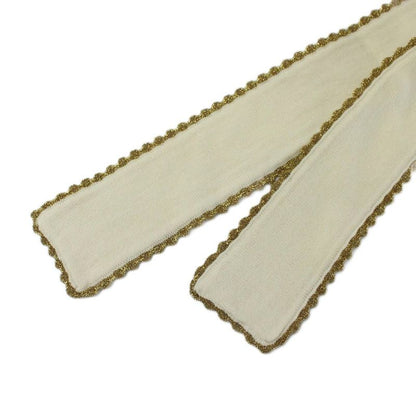 Gucci Metallic Stripe Cardigan Knit Wool M Beige Gold Color Gold with Belt