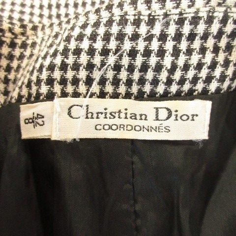 Christian Dior Coordonnees Long Jacket Tailor Collar Double Short Sleeve Check