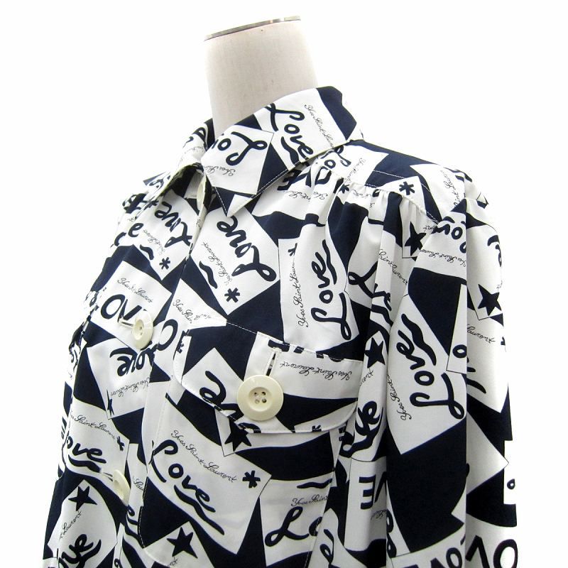 Yves Saint Laurent Blouse Shirt Long Sleeve Allover Pattern