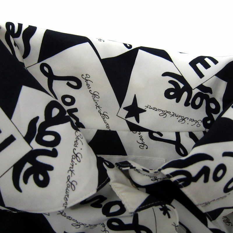 Yves Saint Laurent Blouse Shirt Long Sleeve Allover Pattern