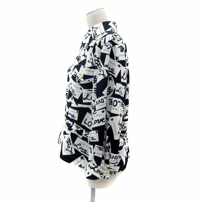 Yves Saint Laurent Blouse Shirt Long Sleeve Allover Pattern