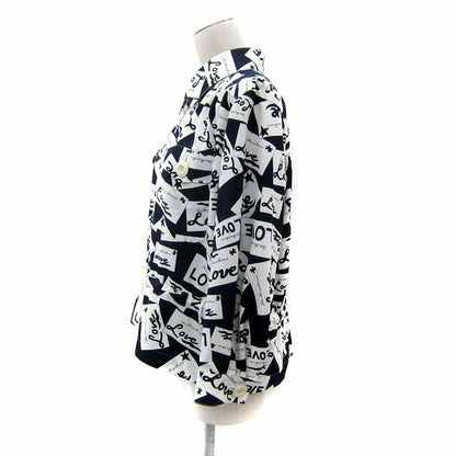 Yves Saint Laurent Blouse Shirt Long Sleeve Allover Pattern