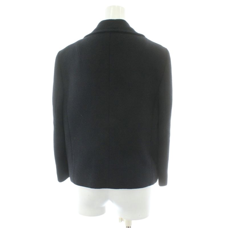 Gucci Tailored Jacket Short Length Wool 40 Black Two Buttons Gold Color Golden