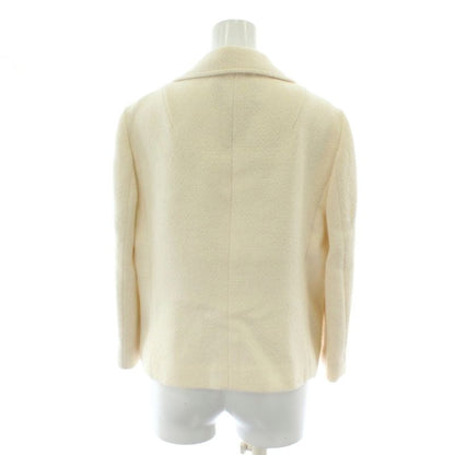 Gucci Tailored Jacket Wool 40 White 2 Button Short Length Gold Color Golden