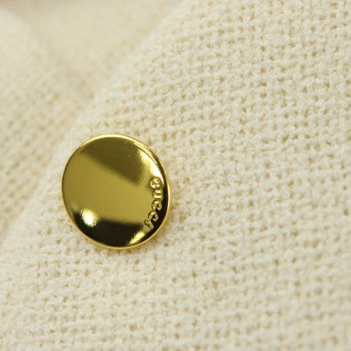 Gucci Tailored Jacket Wool 40 White 2 Button Short Length Gold Color Golden