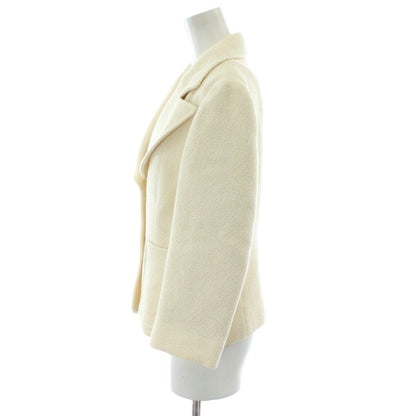 Gucci Tailored Jacket Wool 40 White 2 Button Short Length Gold Color Golden