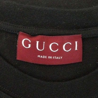 Gucci T-Shirt Short Sleeve Crew Neck Print Logo Cotton L Black Ah2 • Gy18