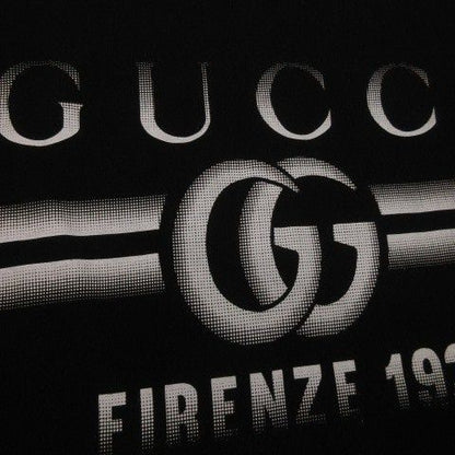 Gucci T-Shirt Short Sleeve Crew Neck Print Logo Cotton L Black Ah2 • Gy18