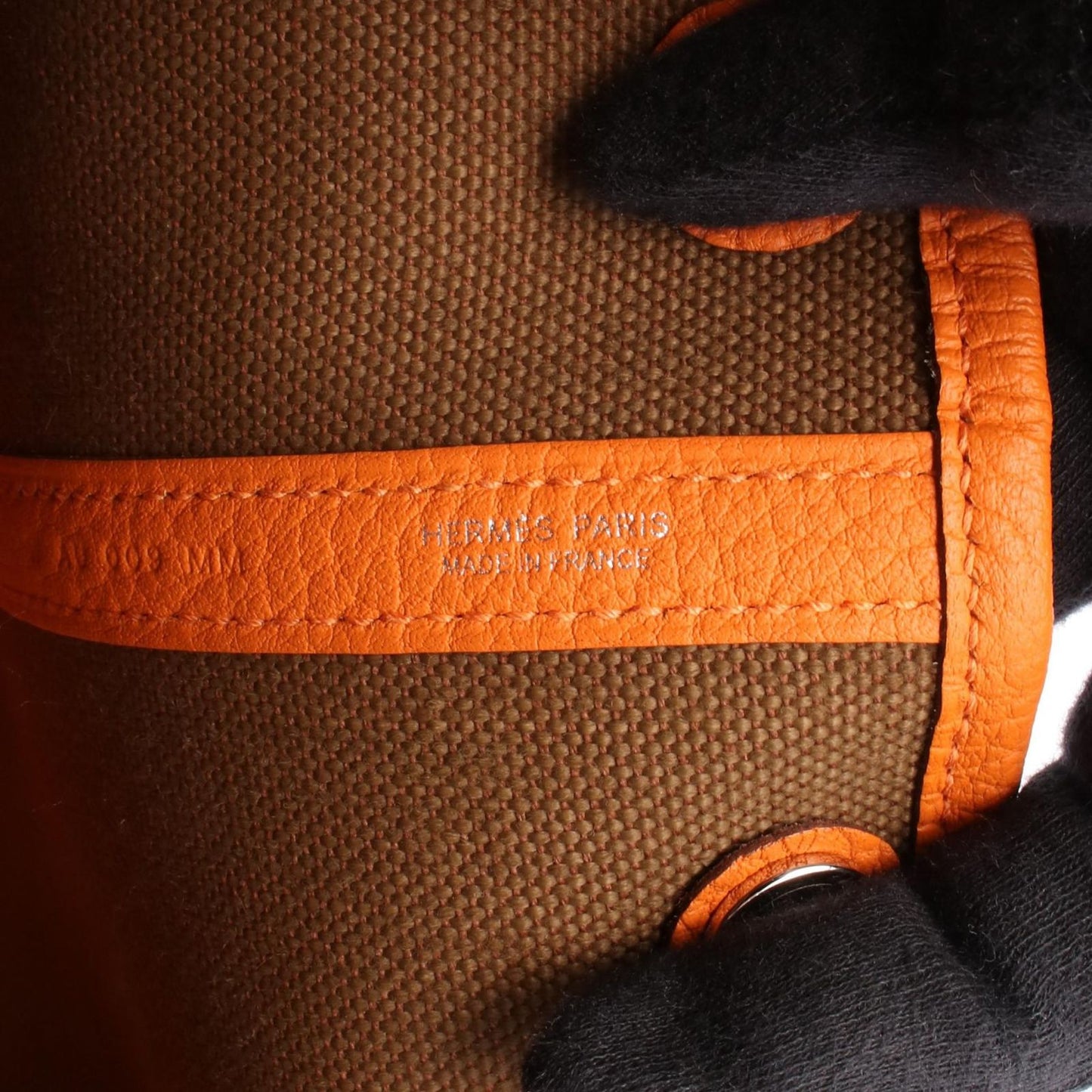 Hermes Tote Bag Garden Party TPM Alzan/orange Canvas Leather Garden Party