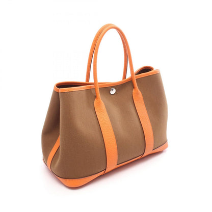 Hermes Tote Bag Garden Party TPM Alzan/orange Canvas Leather Garden Party