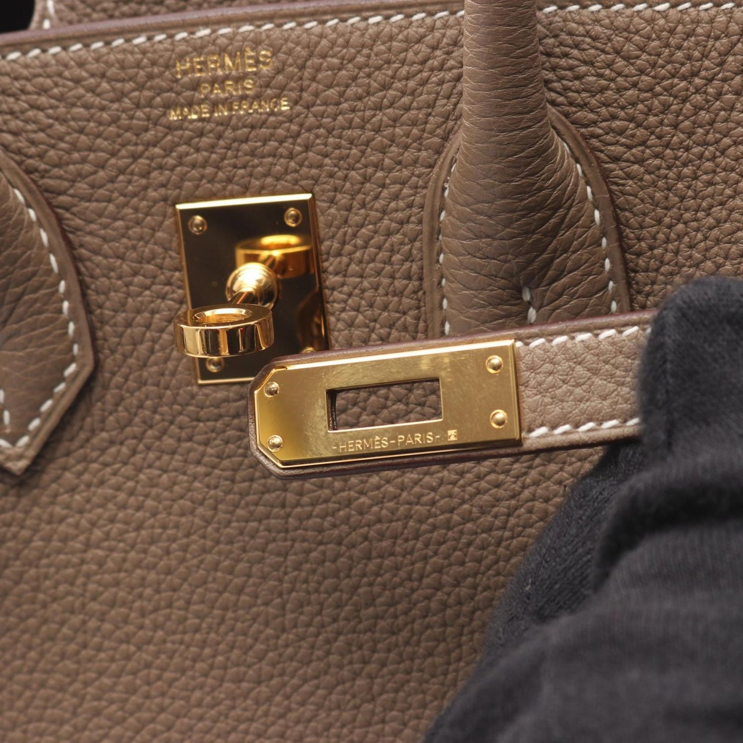 Hermes Handbag Birkin 25 Etoupe Leather Birkin 25 Etoupe Women's a