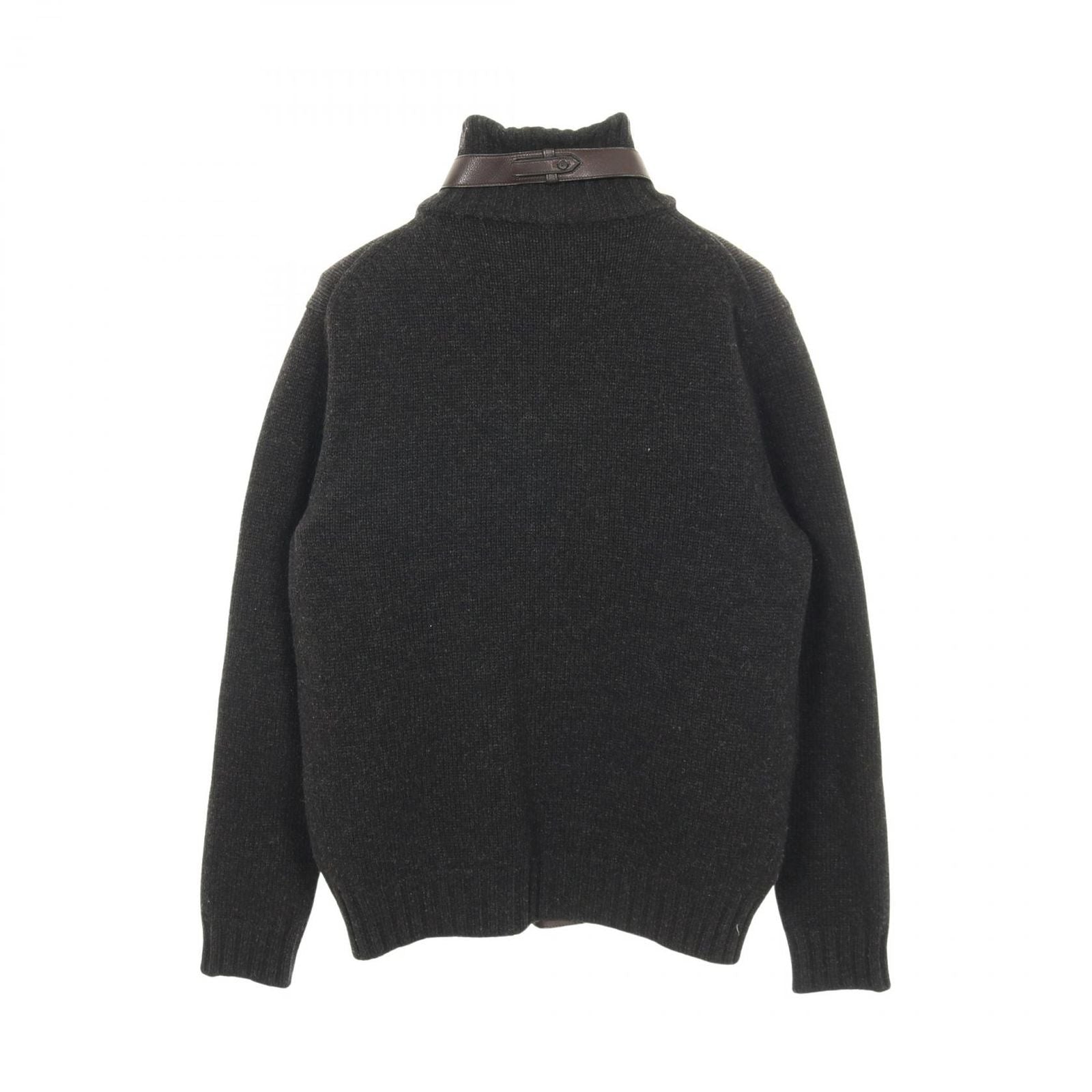 Hermes Blouson Knit Jacket Wool Leather Nutria Coat Men's a