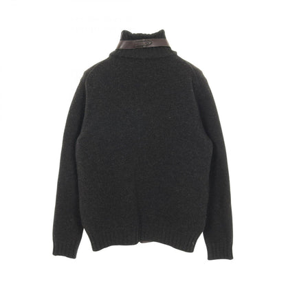 Hermes Blouson Knit Jacket Wool Leather Nutria Coat Men's a