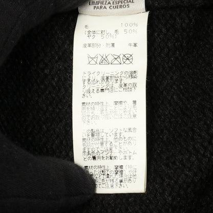 Hermes Blouson Knit Jacket Wool Leather Nutria Coat Men's a