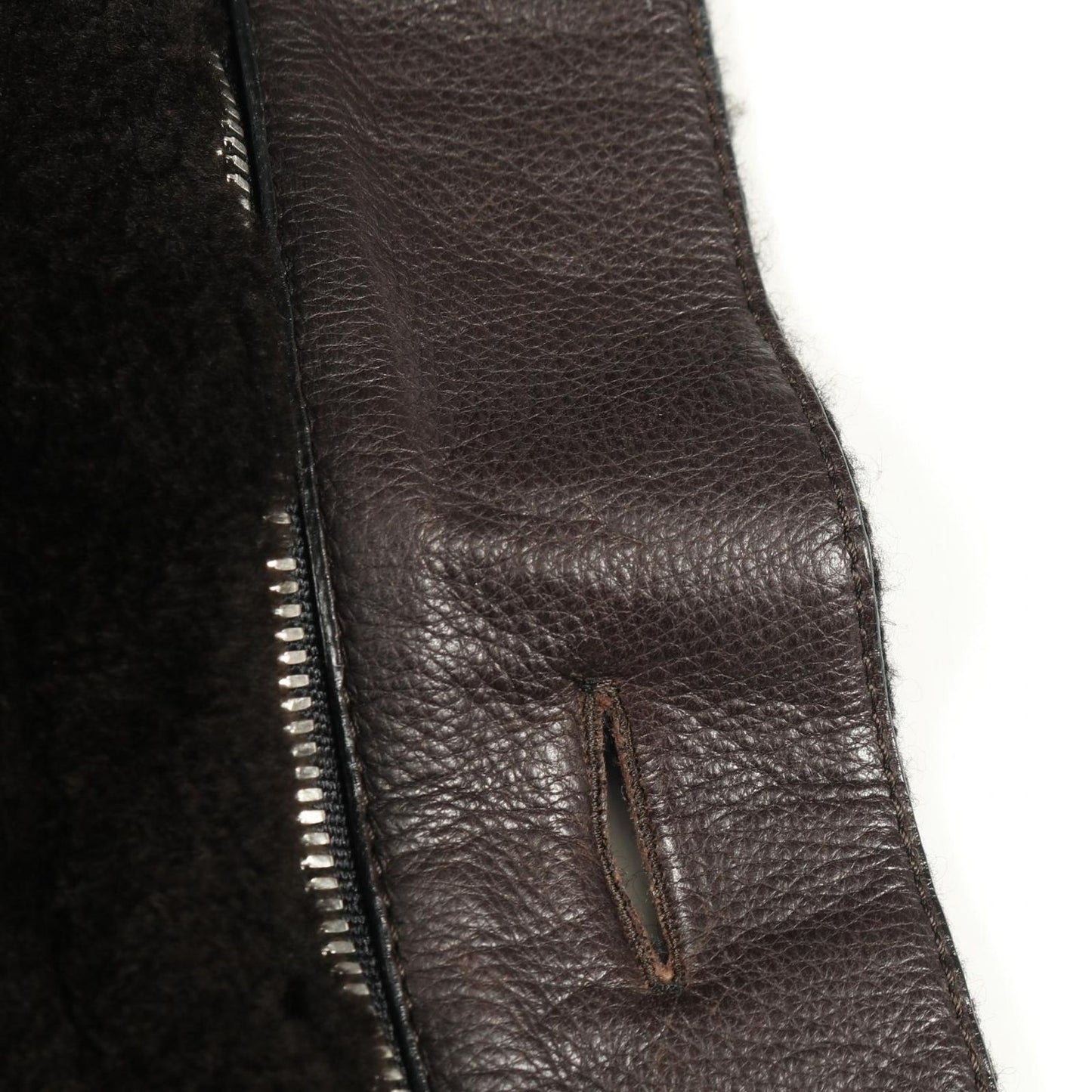 Hermes Blouson Knit Jacket Wool Leather Nutria Coat Men's a