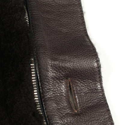 Hermes Blouson Knit Jacket Wool Leather Nutria Coat Men's a