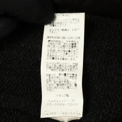 Hermes Blouson Knit Jacket Wool Leather Nutria Coat Men's a