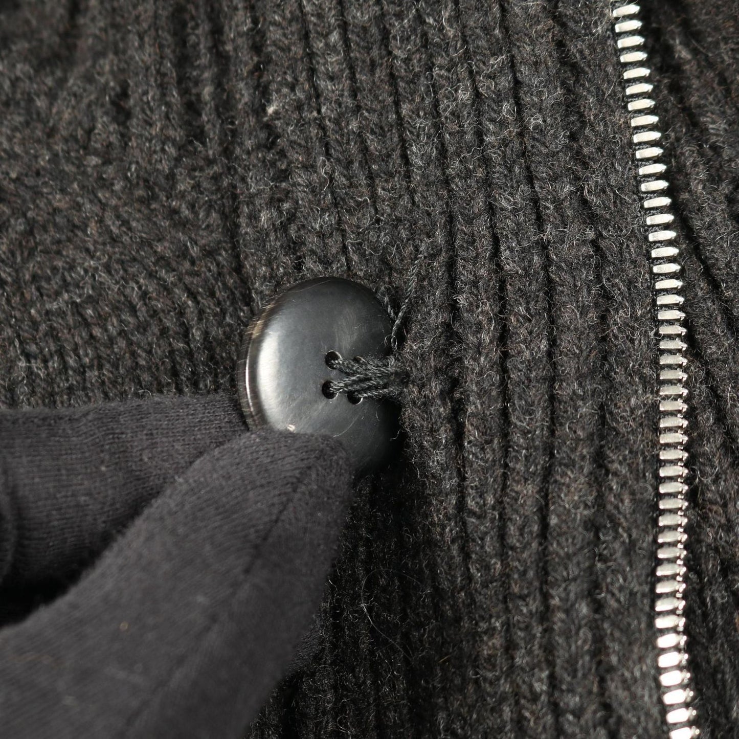 Hermes Blouson Knit Jacket Wool Leather Nutria Coat Men's a