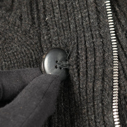 Hermes Blouson Knit Jacket Wool Leather Nutria Coat Men's a