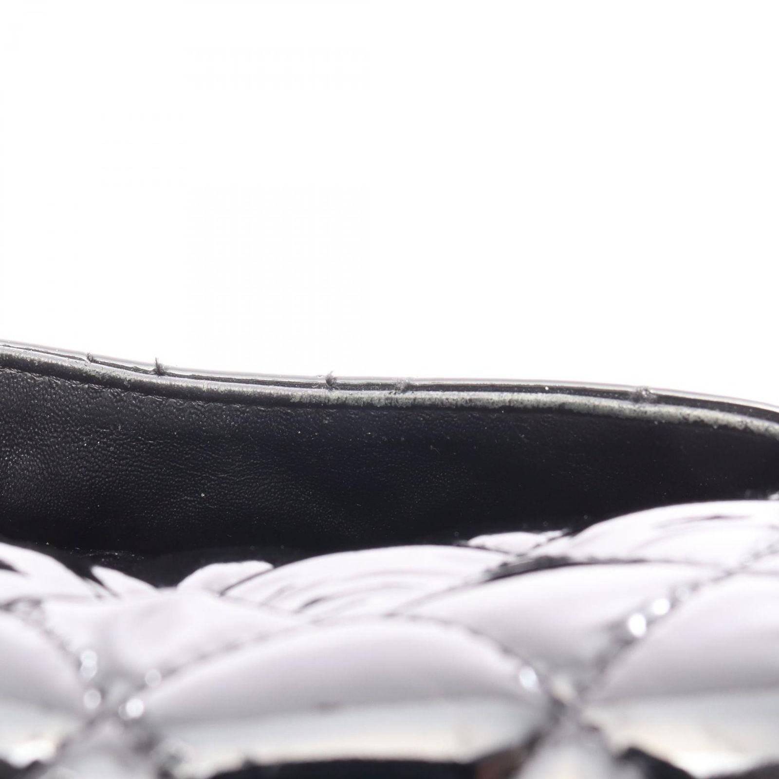 Chanel Shoulder Bag Matelasse W Flap Black Patent Leather Matelasse Double Flap