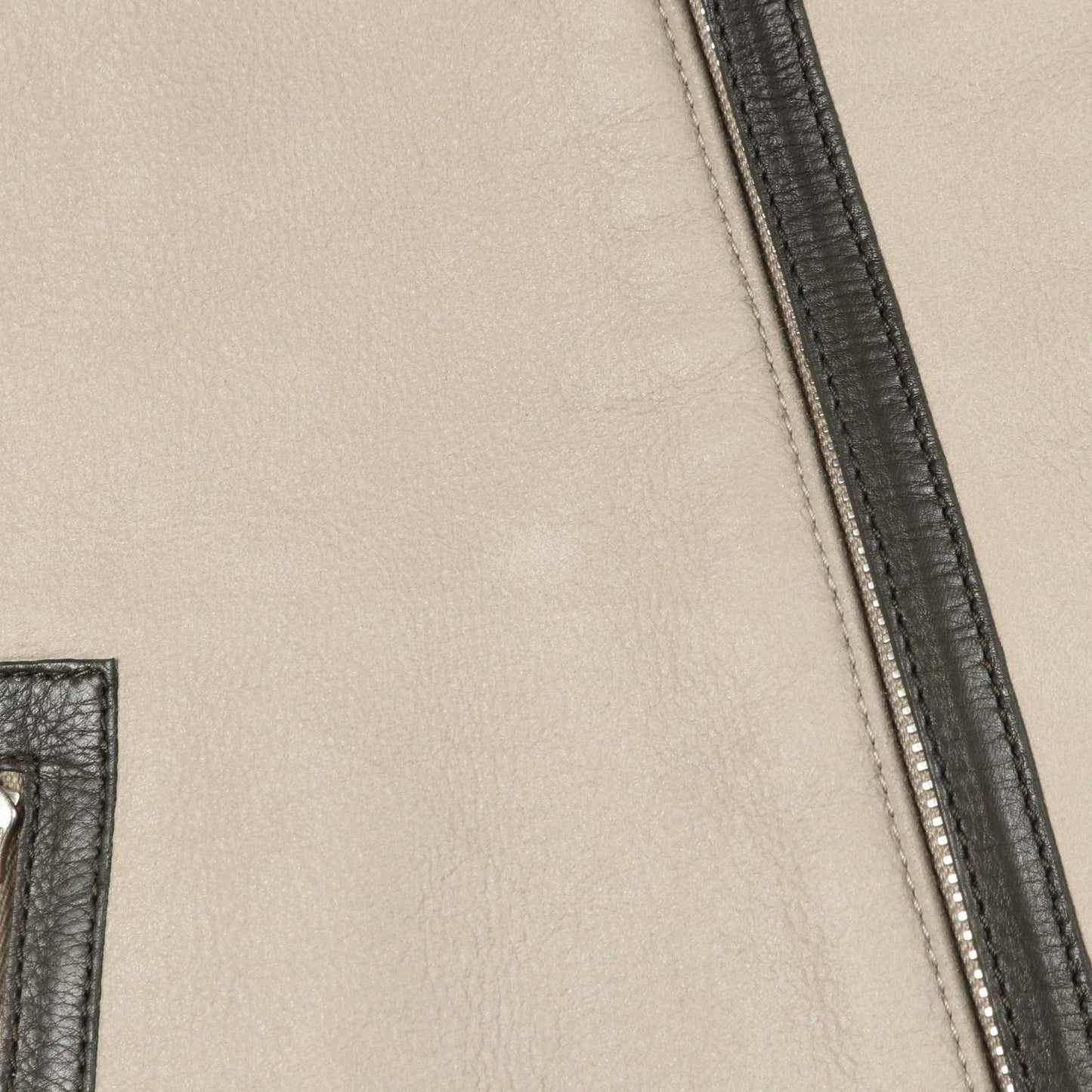 Hermes Vest Gilet Gray Beige Leather Mouton Vest Gray Beige Men's B