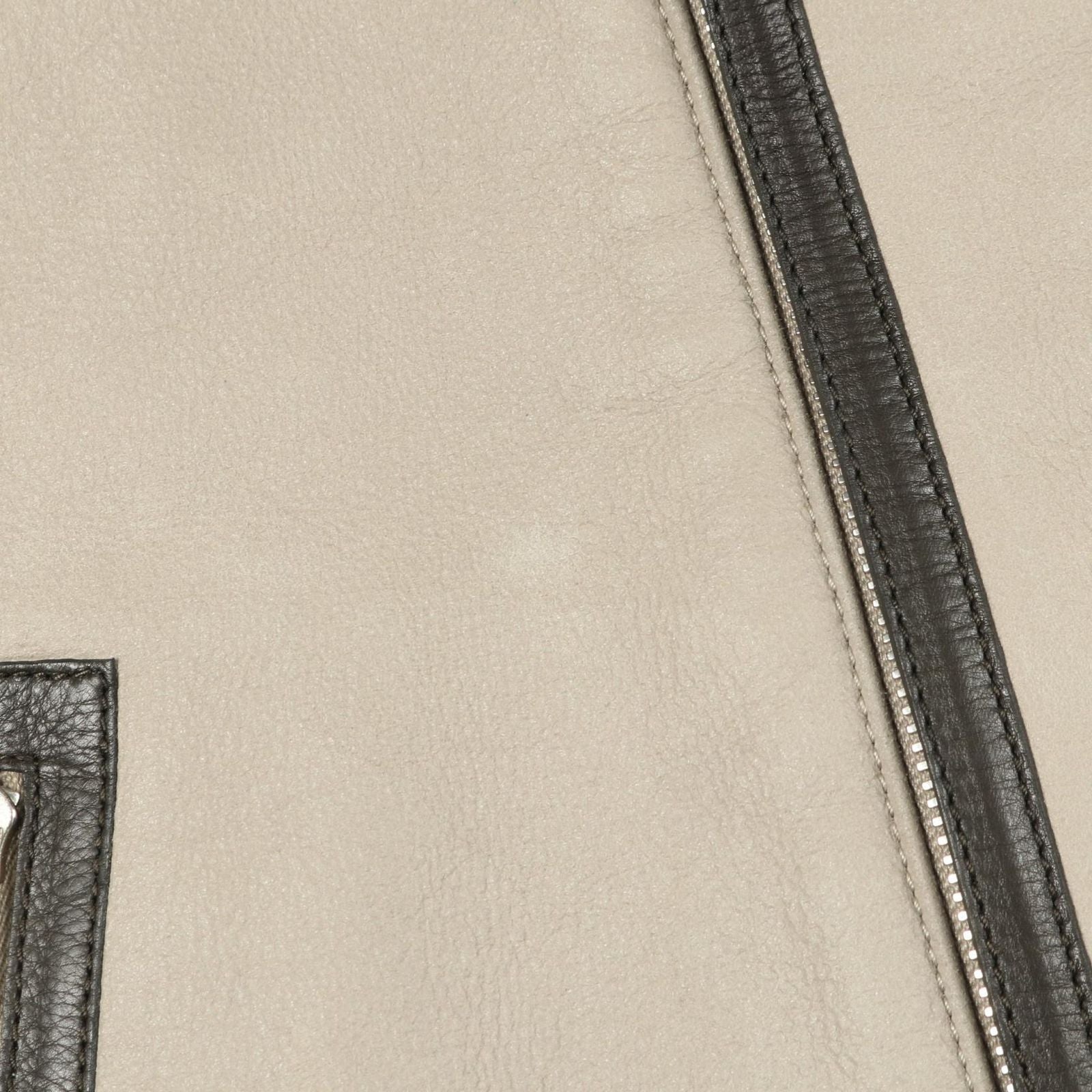 Hermes Vest Gilet Gray Beige Leather Mouton Vest Gray Beige Men's B