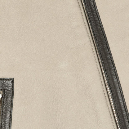 Hermes Vest Gilet Gray Beige Leather Mouton Vest Gray Beige Men's B