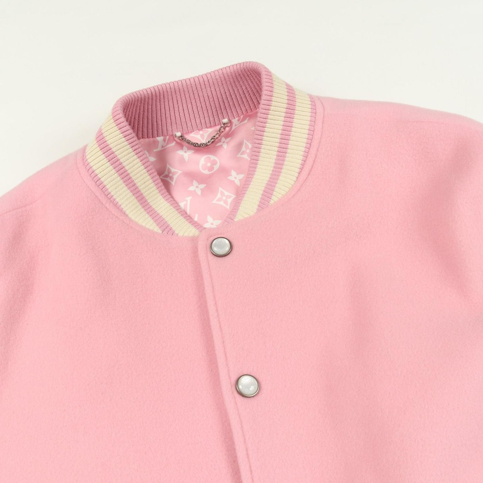 Louis Vuitton Stadium Jean Signature Leather Varsity Jacket Wool Cashmere