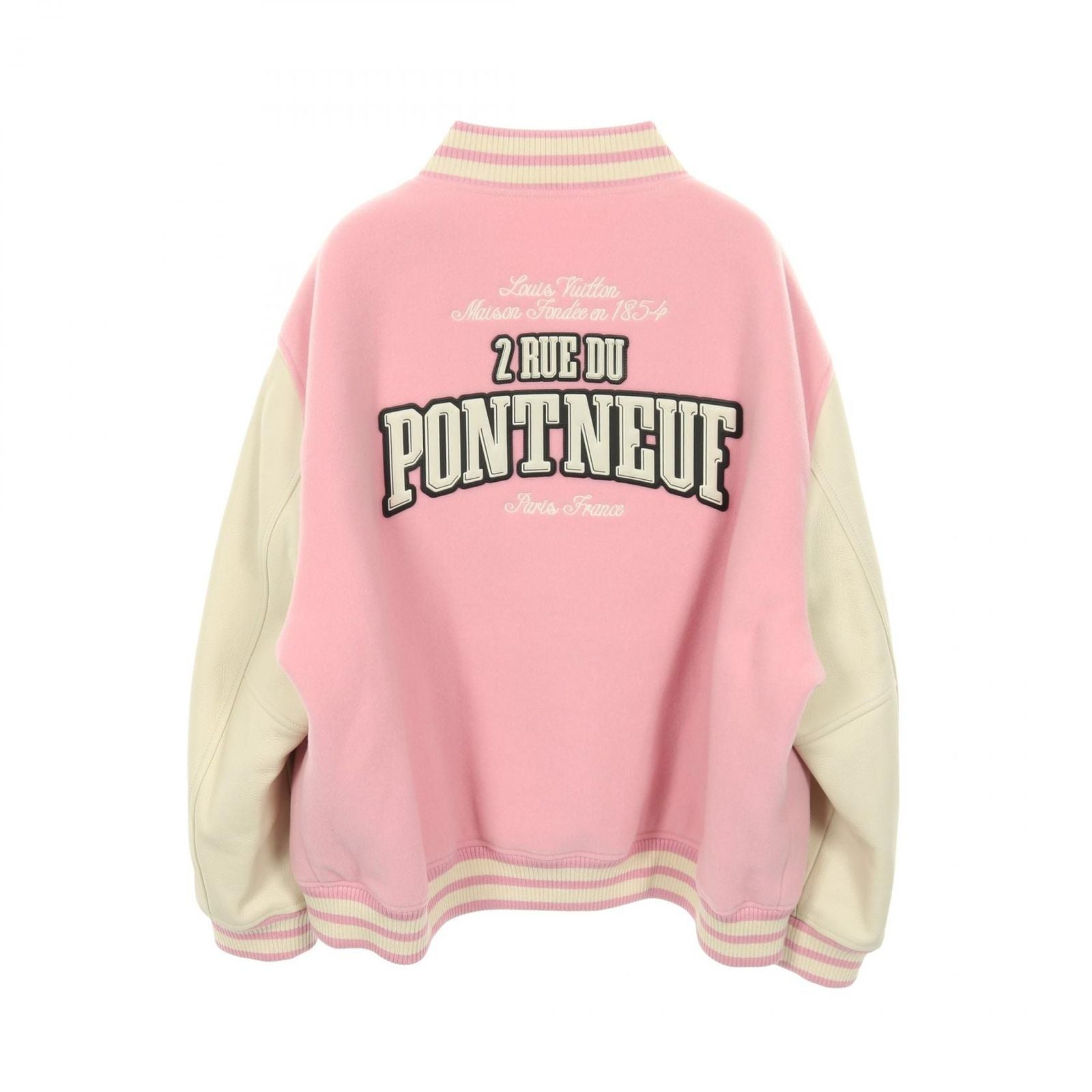 Louis Vuitton Stadium Jean Signature Leather Varsity Jacket Wool Cashmere