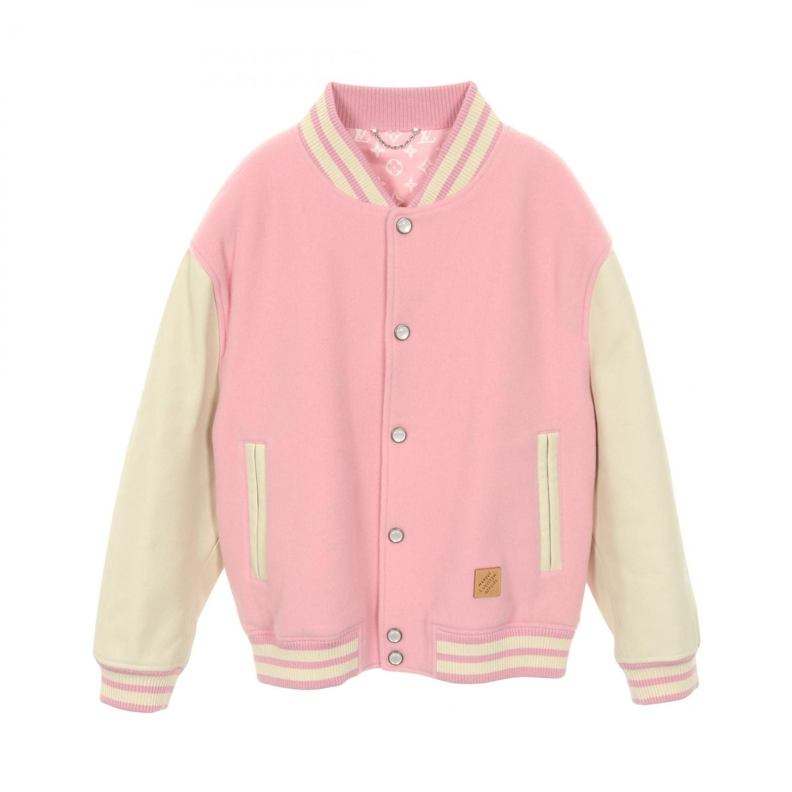 Louis Vuitton Stadium Jean Signature Leather Varsity Jacket Wool Cashmere