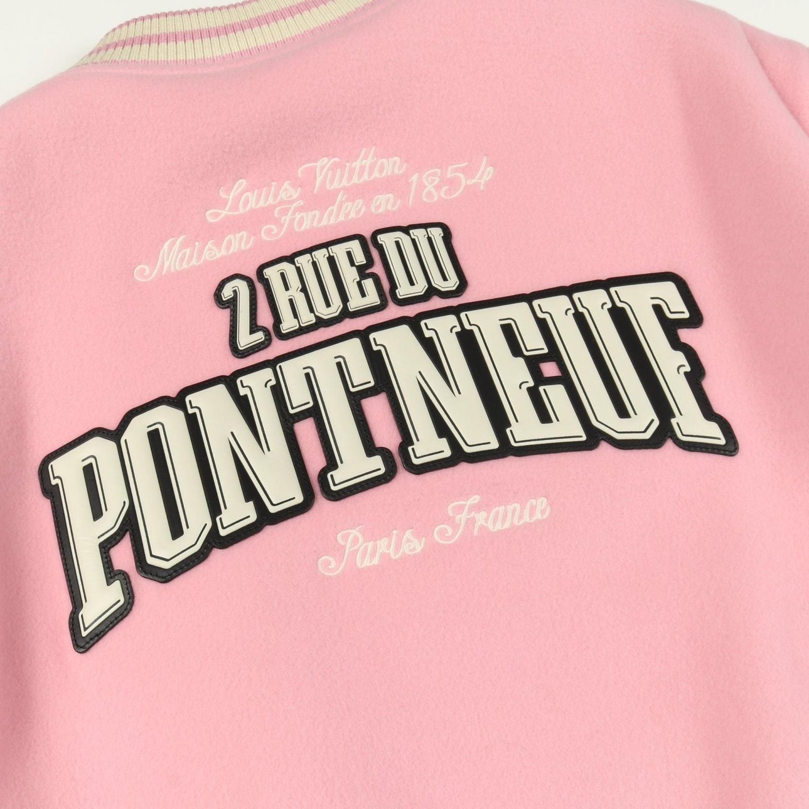 Louis Vuitton Stadium Jean Signature Leather Varsity Jacket Wool Cashmere