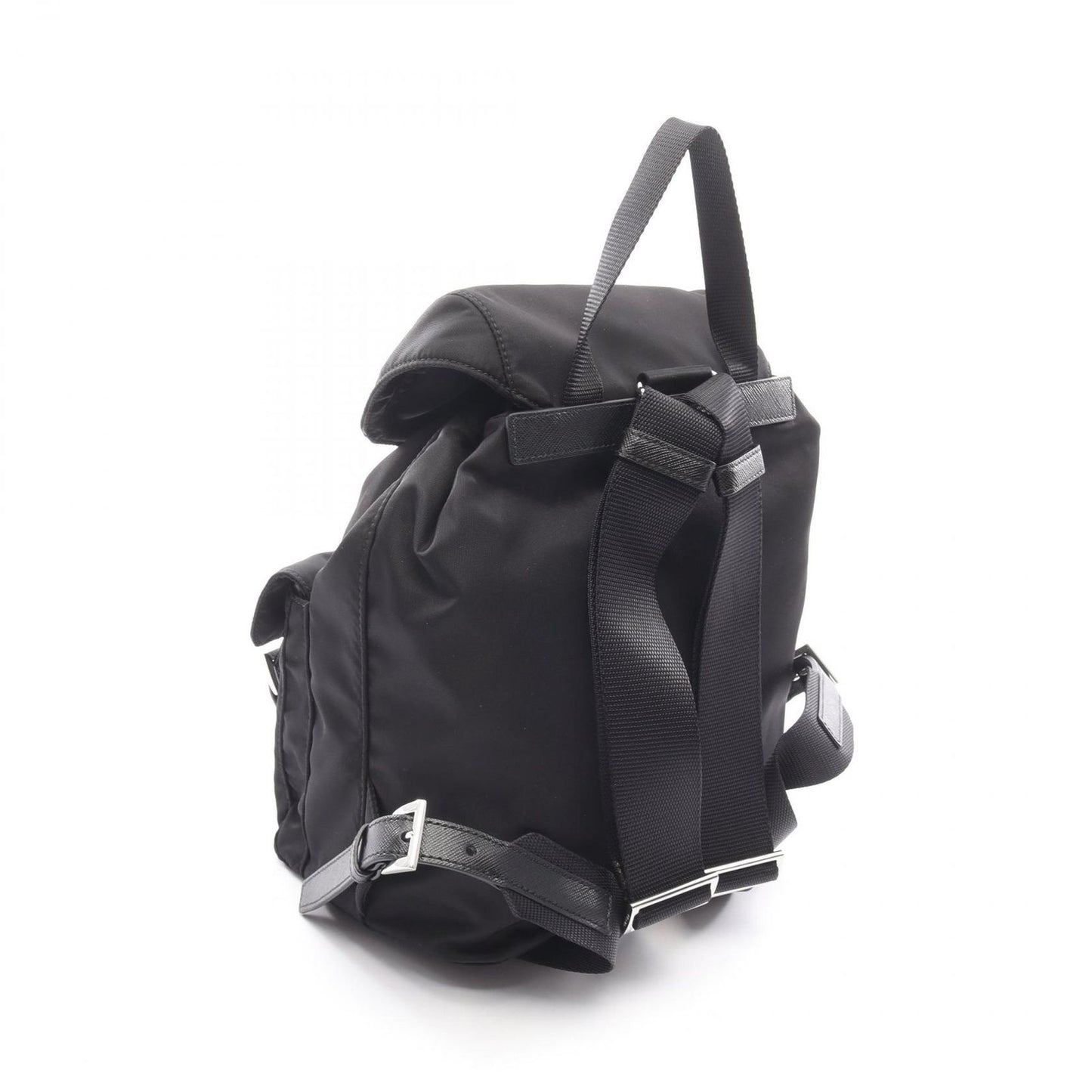 Prada Rucksack Backpack Tessuto + Soft Calf 1bz677rv44f0002 Nero Nylon Leather