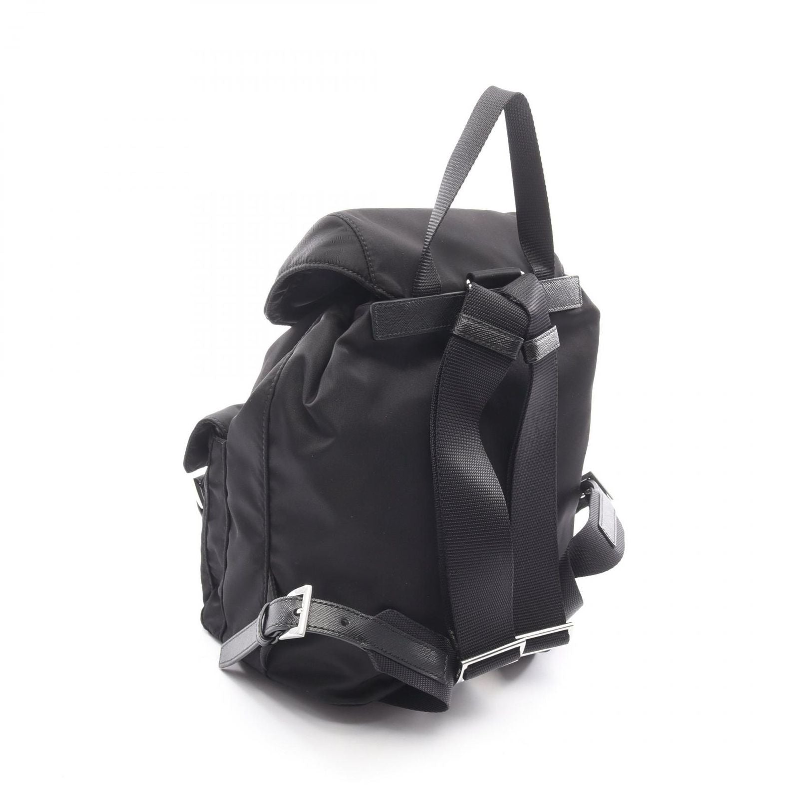 Prada Rucksack Backpack Tessuto + Soft Calf 1bz677rv44f0002 Nero Nylon Leather