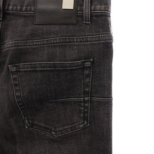 Dior Homme Denim Pants Jeans Button Fly Stretch Logo Patch Leather Patch