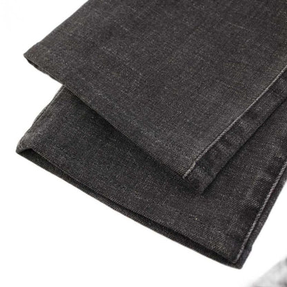 Dior Homme Denim Pants Jeans Button Fly Stretch Logo Patch Leather Patch