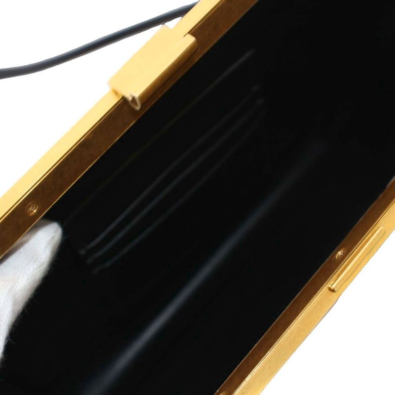 Celine Clasp Bag Clasp Shoulder Bag Leather Black KH • OH