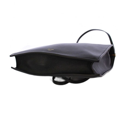 Celine Clasp Bag Clasp Shoulder Bag Leather Black KH • OH