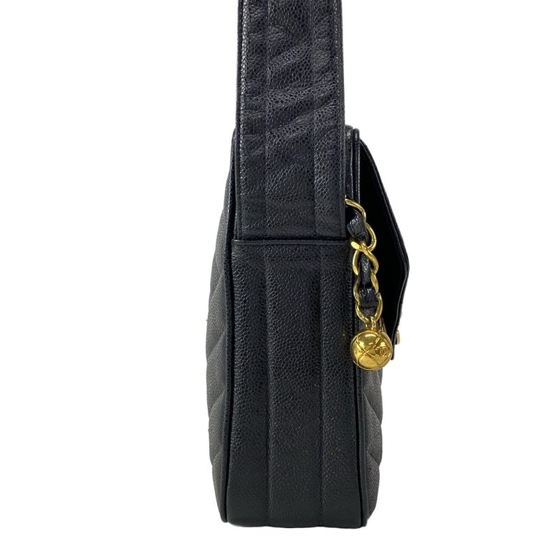 Chanel Shoulder Bag - Black Gold Hardware Coco Ball